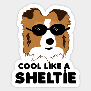 Shetland Sheepdog Sheltie Pattern Miniature Collie Dog Breed - Brown background Sticker